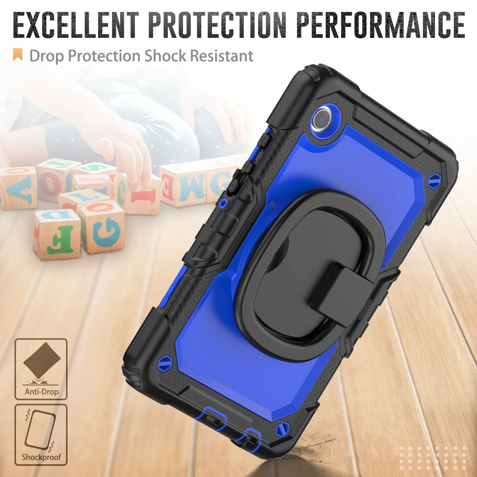 Heavy Duty Case For Samsung Galaxy Tab S10 S9 S8 S7 A9 A8 Ultra FE Plus A7 S6 Lite Silicone Kids Safe Shockproof Cover Shell