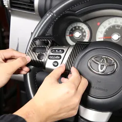 For Toyota FJ Cruiser 2007-2021 ABS Matte black/Carbon fiber Car Steering Wheel Button Decoration Cover Sticker Car Accessories