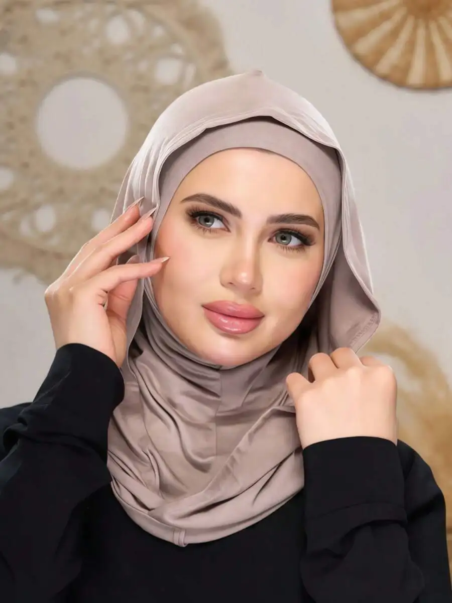 

Women Solid Color Stretchy Hijab Scarf Multifunctional Neck Warmer Headwrap Breathable Turban For Travel Beach
