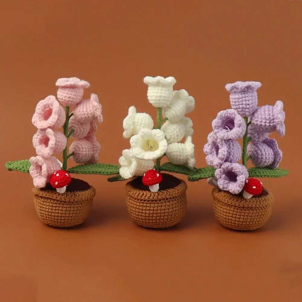 

Elegant Seven Heads Orchid Flower Light Handmade Decorative Luminous Potted Plant Lamp Finished Woven Flower Ornament Pot Gift