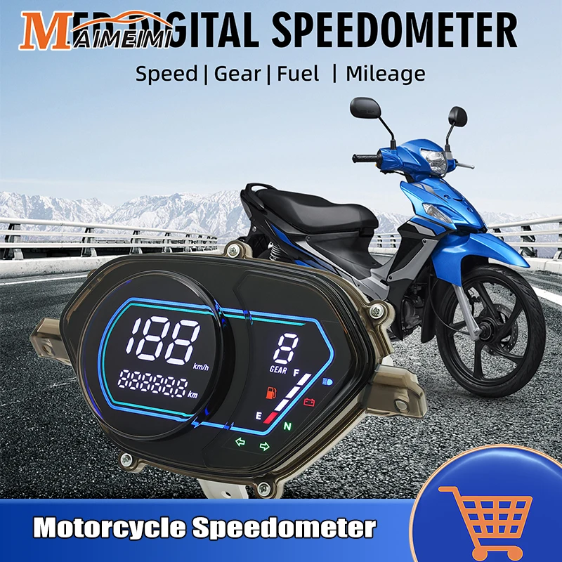 Motorcycle Speedometer Instrument LED Digital Tachometer Universal Fuel Alarm Odometer Gauge For SUZUKI SMASH 115 SMASH V115 FI