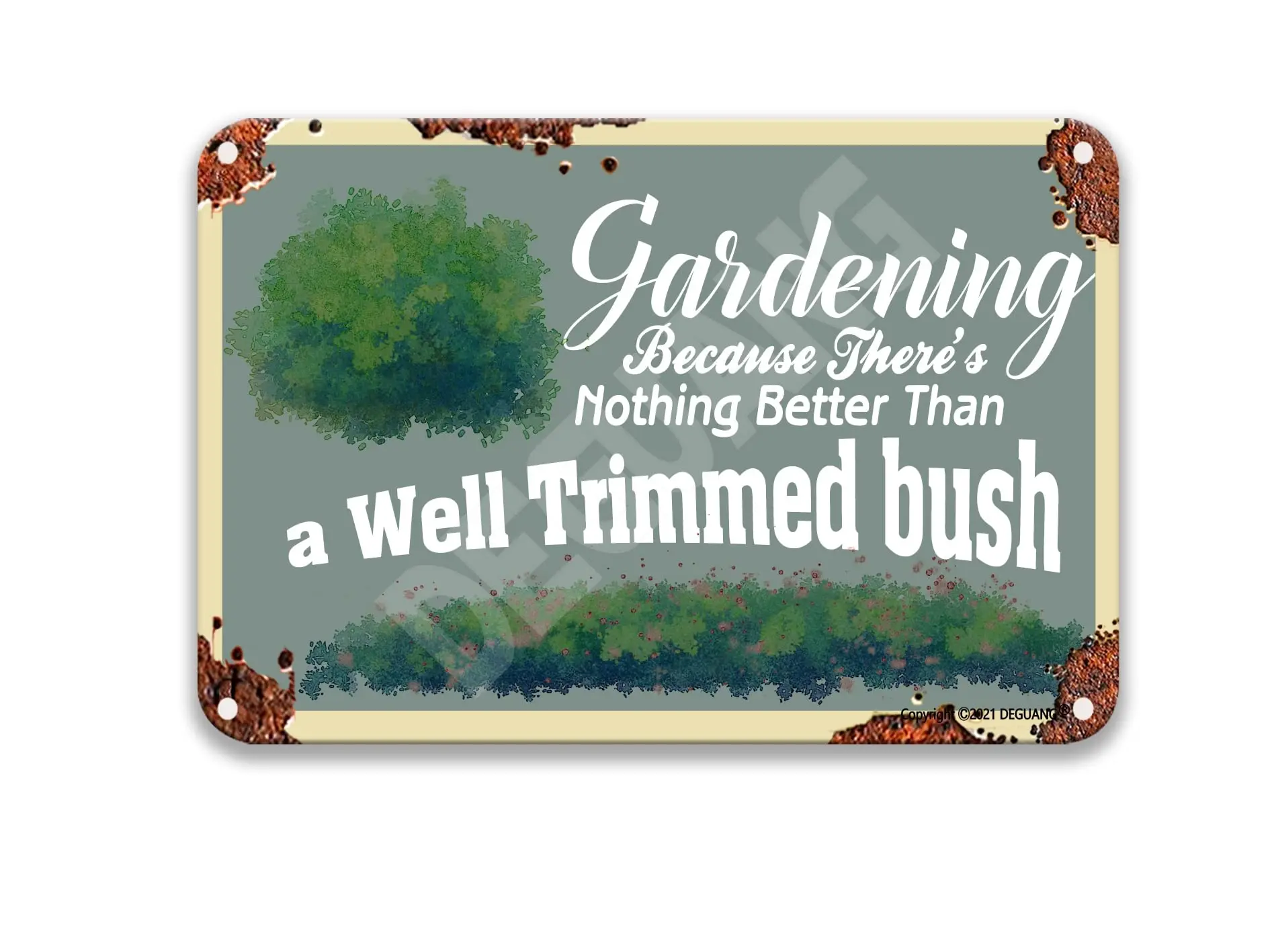 Gardening Because There's Nothing Better Than A Well Trimmed Bush Metal Retro Decorative Farmhouse Wall Decor For Living Roo