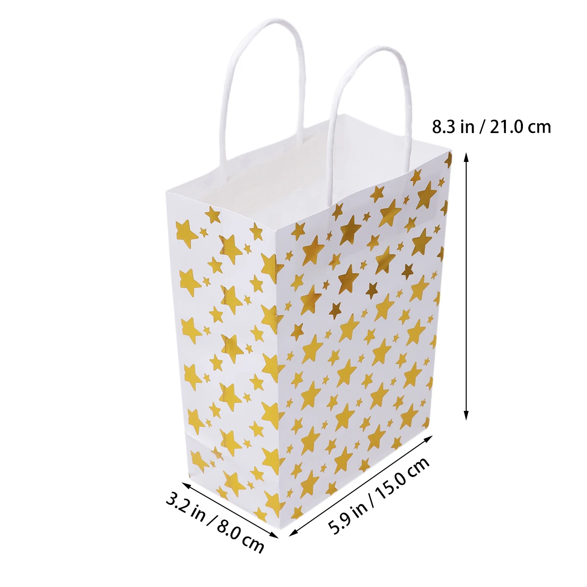 

12pcs 21x15cm Double-side Paper Handbag Shining Star Gift Storage Bag for Clothing Shopping Gift ( Golden + Silver + 3p