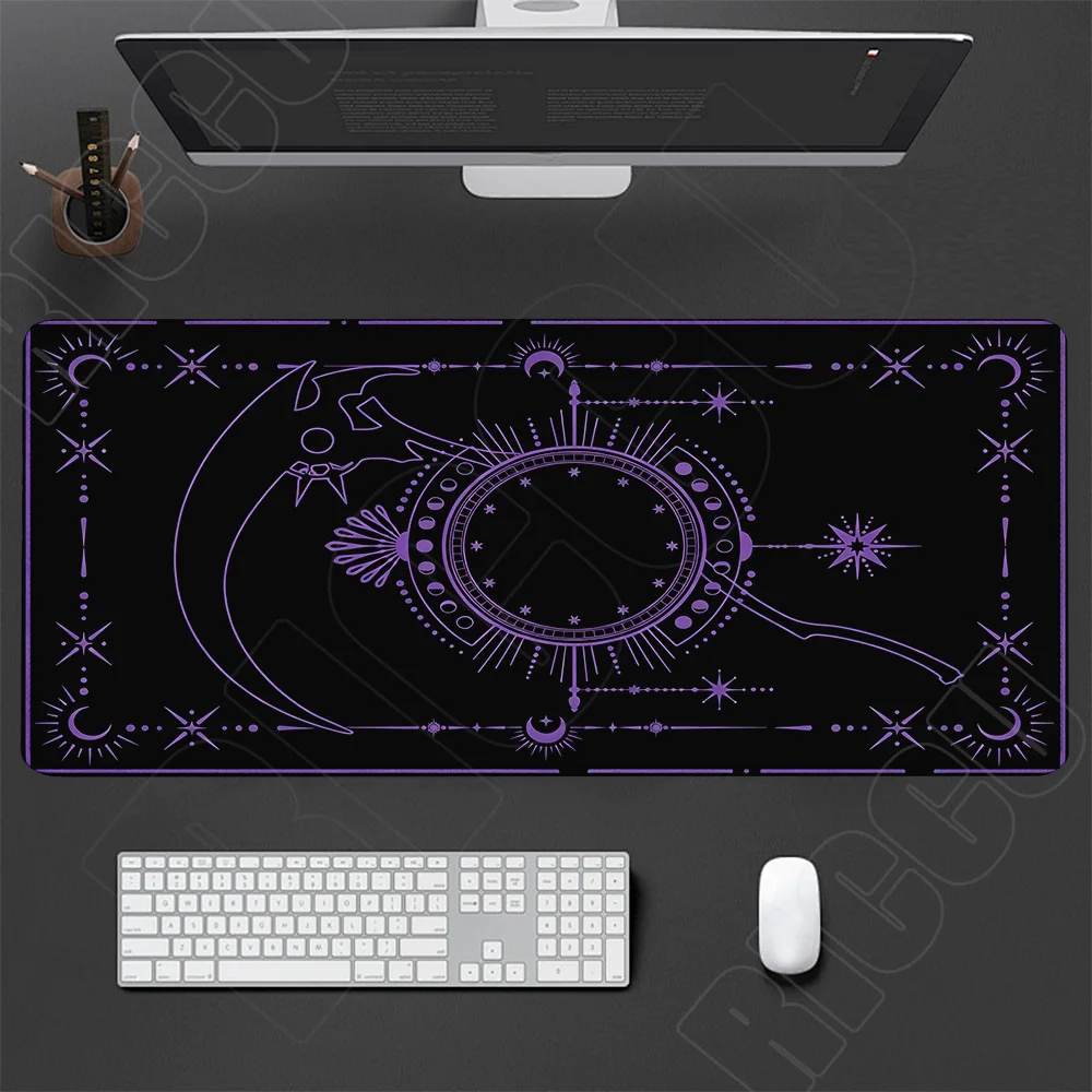 XXL-Mauspad, Teppich, Schreibtischunterlage, Mauspad, Tarot, Sichel des Todes, Computer, PC-Zubehör, groß, wasserfest, bedruckt, Tastatur, Büro – Detail 6