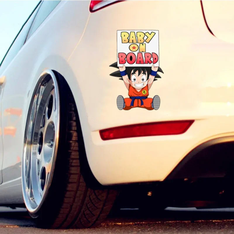 Dragon Ball Goku Car Sticker Cartoon Anime Decal Decoration Baby Warning In The Car Accessories Exterior Part Universal Tip Gift