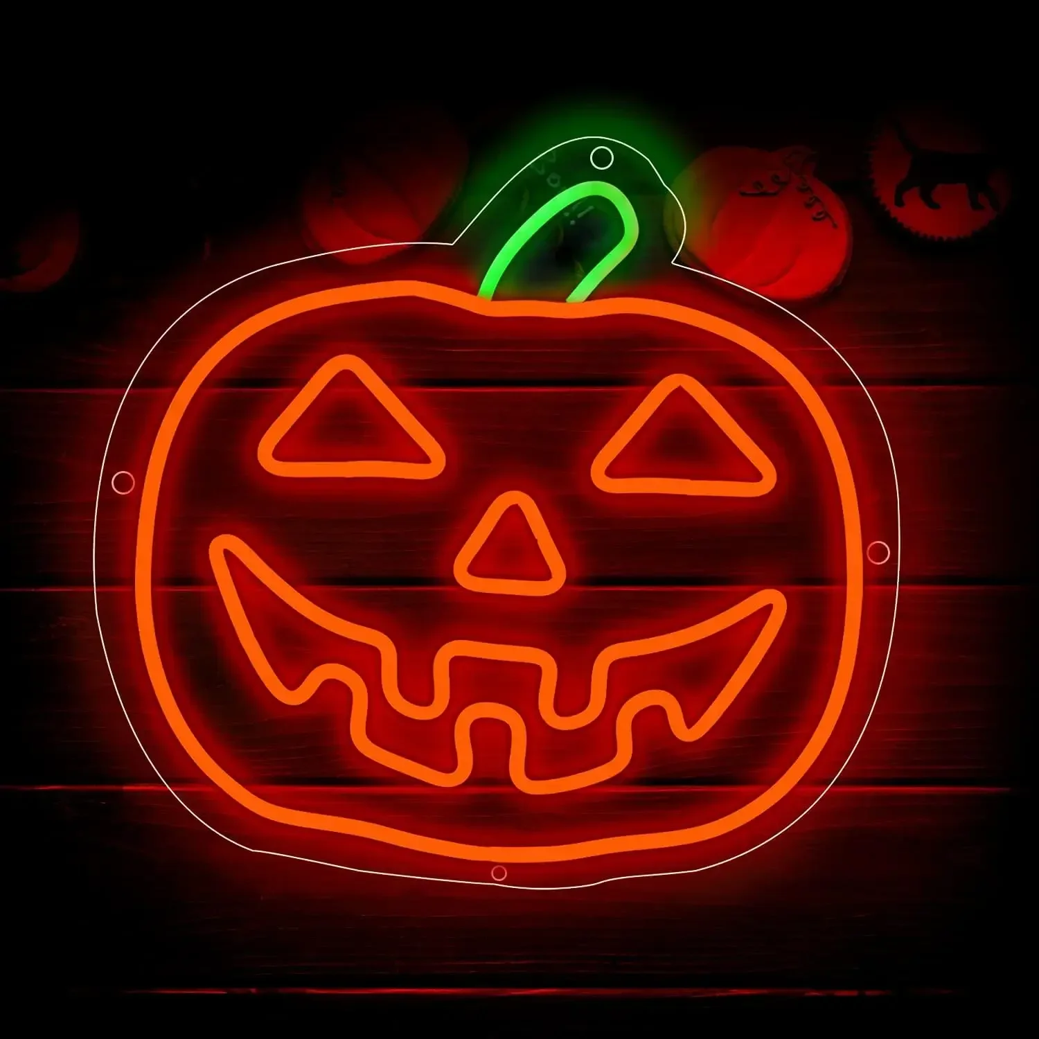 

Halloween Pumpkin Wall Light Wall Decor Light Up Acrylic LED Sign With Hooks for Bedroom Kid Room Living Room Bar Party Kid Gift