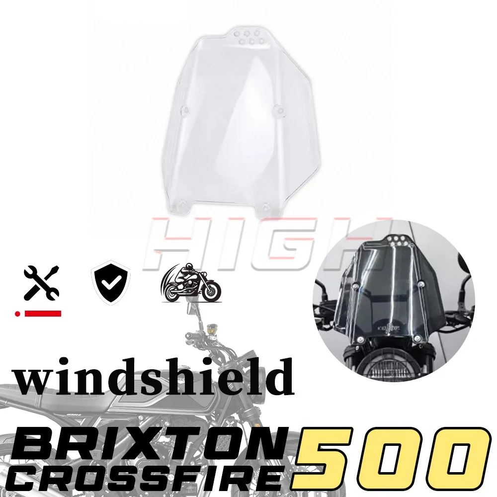 FOR GK 500 BRIXTON CSFIRE 500 Modified Front Windshield High-Definition Transparent Large Windshield Bracket