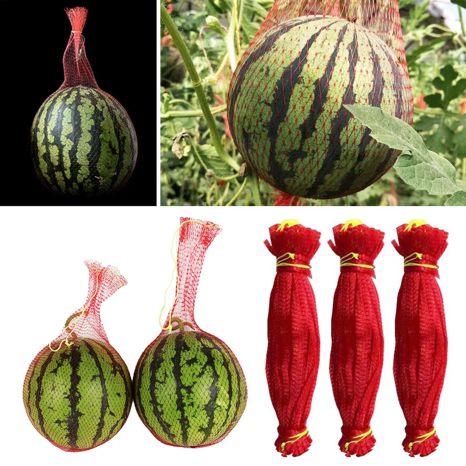 100pcs Heavy-duty Plastic Garden Netting Garden Growing Storage Mesh Net Watermelon Grow Net Bags Reusable Mesh Net