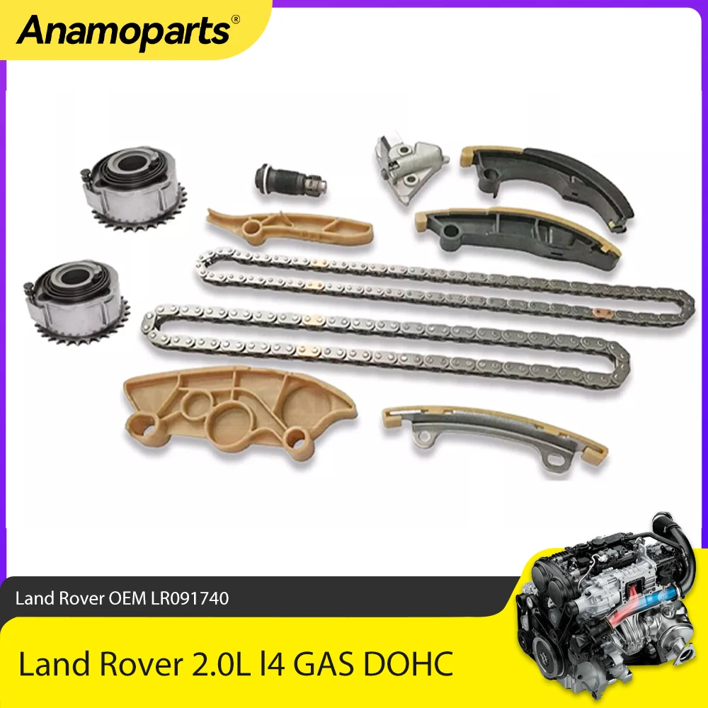 Engine Timing Chain Kit VVT Set Fit 2.0 L T PT204 AJ200 Petrol Gas For Land Rover Range Evoque Sport Jaguar 2.0L 18-23 LR091740