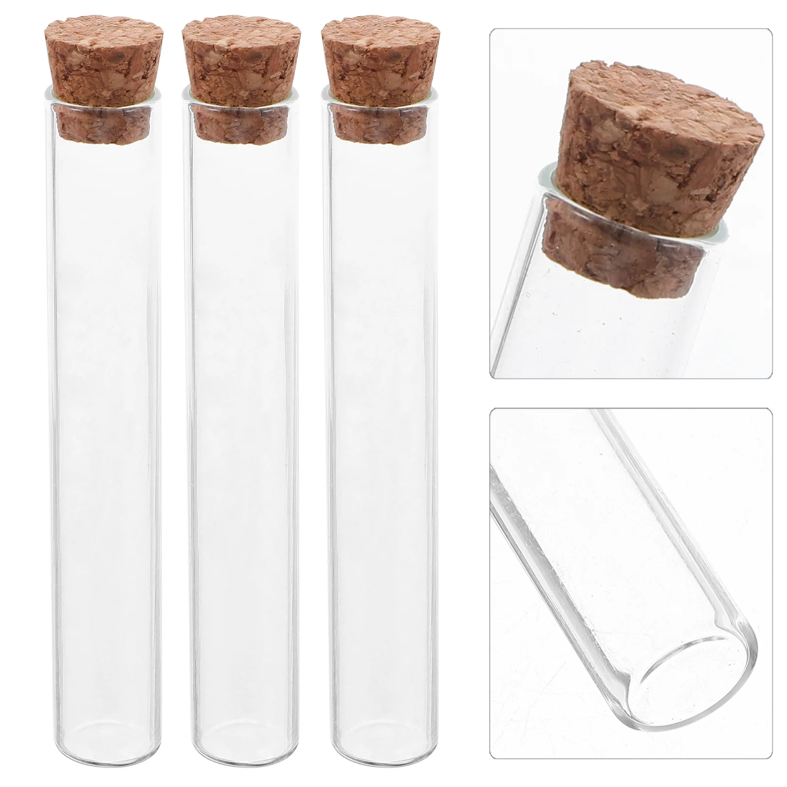 

40 Pcs Glass Test Tube Container Clear Lab Bottles Empty Tubes Cylinder Vials Refillable