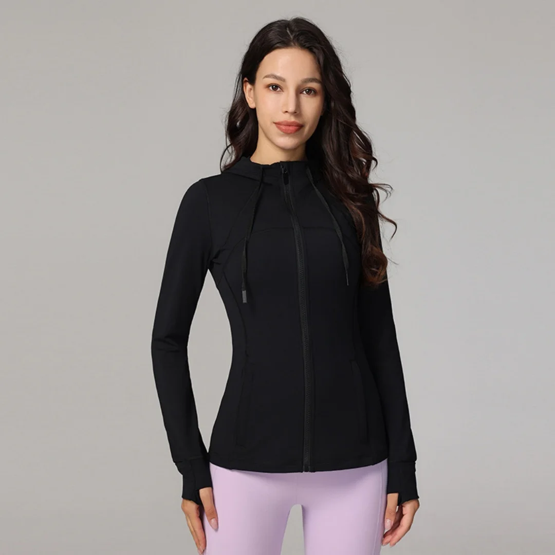 

CT-Outdoor Running Top Professional Sports Jacket Fitness Suit High Elastic Hooded Yoga Suit Women's Tight For Women