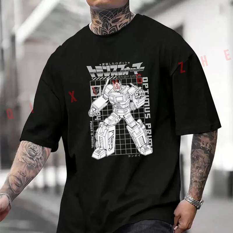 

Transformers 7 Movie Peripheral Moto Men's And Women's T-shirt Cotton Casual Short-sleeved O-neck Tshirt