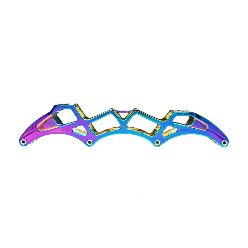 7050 Aluminum Alloy CNC Skates Frame for Inline Speed Race Chassis White Rainbow Silver Roller Base 3/4 Wheels with Bolt Spacer