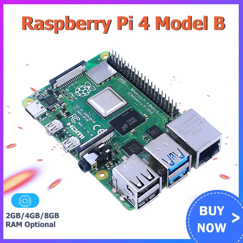 

Original Raspberry Pi 4 Model B 4b 8GB/4GB/2GB RAM BCM2711 Quad Core Cortex-A72 ARM Support WIFI Bluetooth 5.0