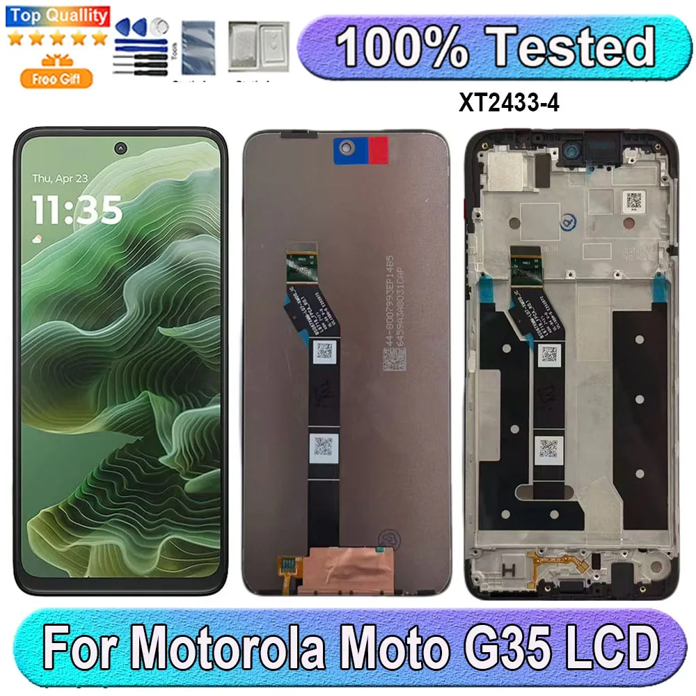 

6.72" LCD Display Touch Screen Digitizer Assembly With Frame For Motorola Moto G35 XT2433-4 Replacement
