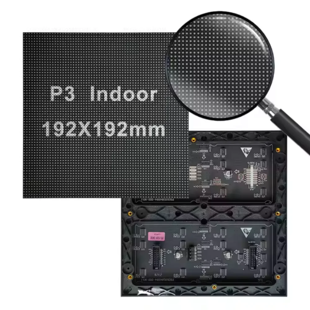 LED Matrix 64x64 RGB 3mm Indoor Display Led P3 Sign Full Color Programmable Panel Module SMD2121 192x192mm Hub75