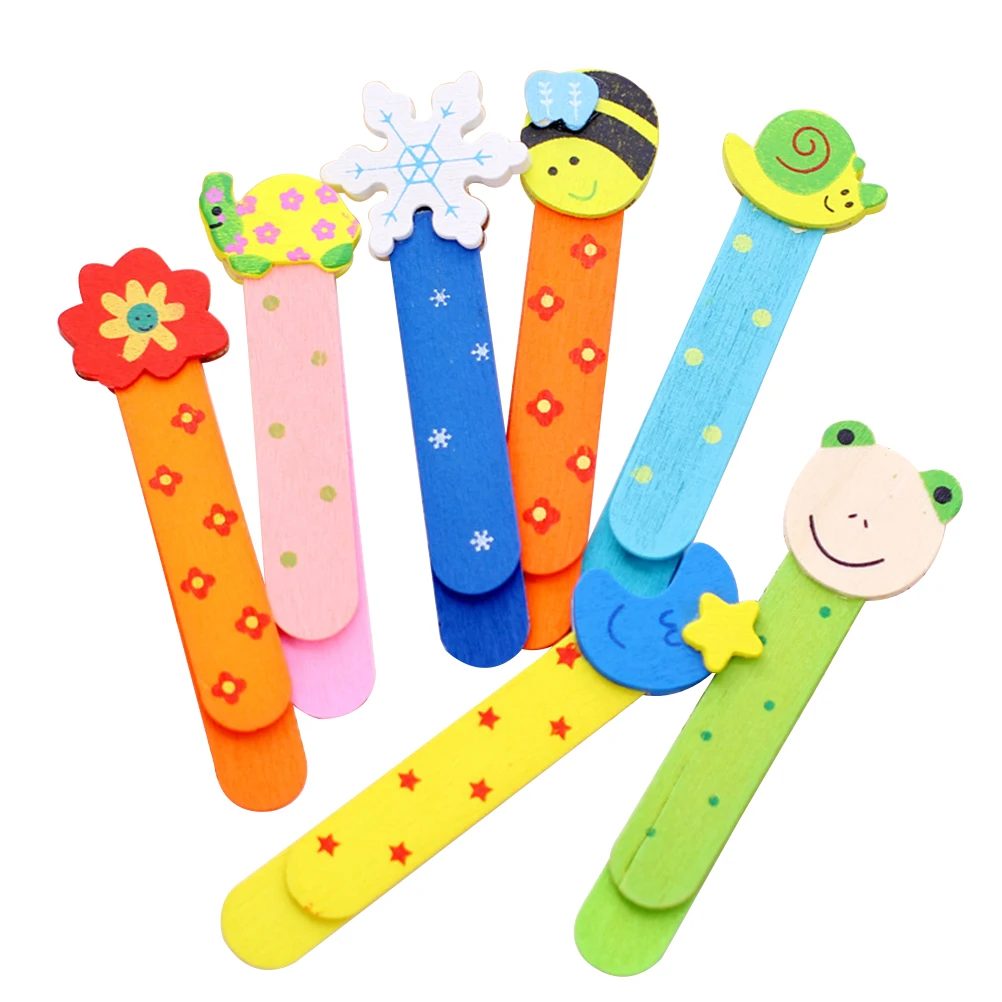 

10 Pcs Wooden Bookmark Bookmarks Bookmarker for Cartoon Colorful Bamboo Pupils