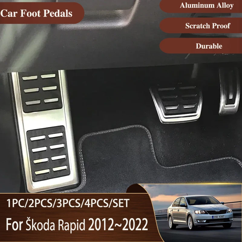 

Автомобильная педаль подходит для Skoda Rapid VW Volkswagen Polo NH 2012 ~ 2022 Металлические педали тормоза Нержавеющая крышка акселератора Автомобильные аксессуары