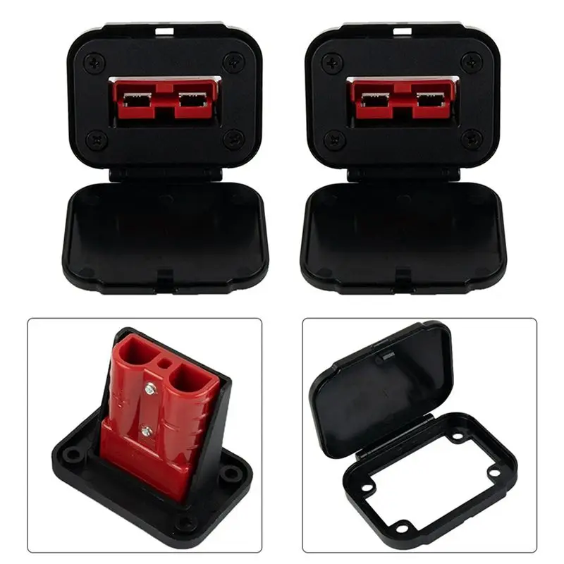 ABZC 4Pc 50A Plug Connector Flush Mount Bracket Panel Cover for Caravan Boat Truck Cable Connectors