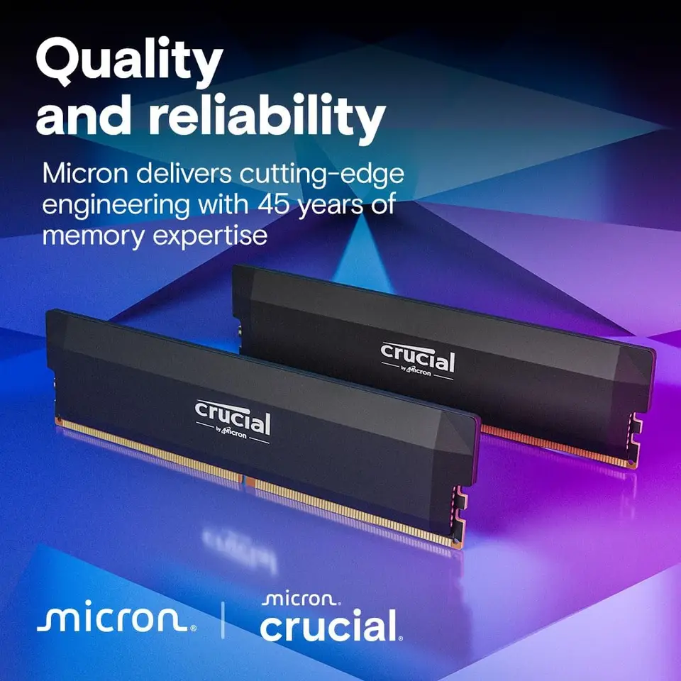 Crucial PRO DDR5-6000 16GB×2 36-38-38-80 Crucial Pro DDR5 RAM 2x16GB 6000 CL36 / 2x16GB 6400 CL38