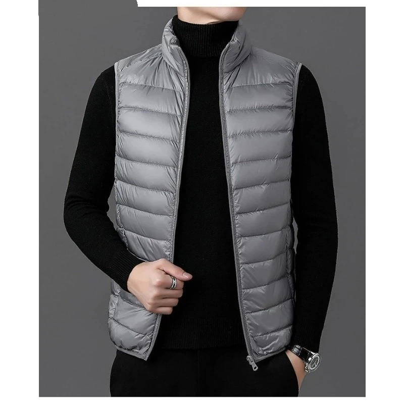 

Новый осенне-зимний легкий хлопковый жилет, мужской легкий хлопковый жилет с перьями, большой размер, повседневная верхняя одежда, облегающий топ