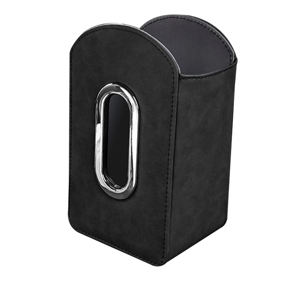 

Car Tissue Box Storage Hanging Seat Organizer Black Napkin Holder Large Capacity Car Bag PU Material Versatile Design Easy