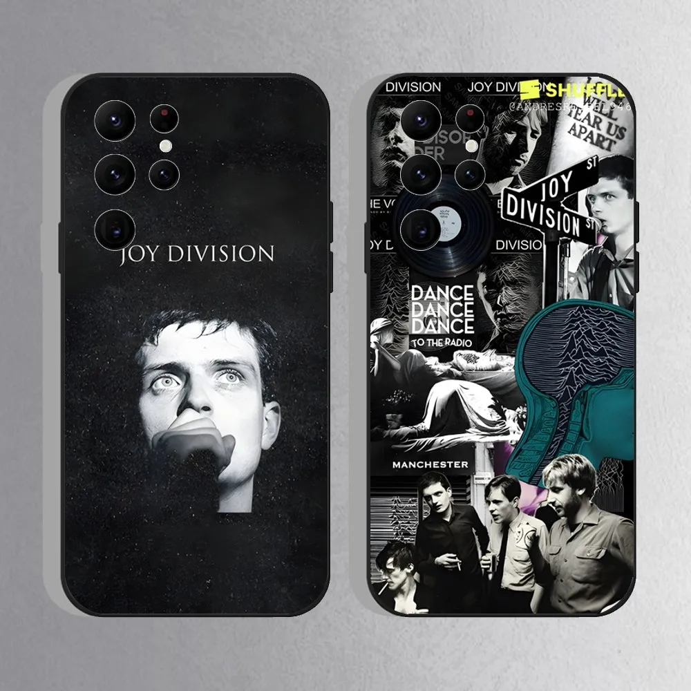 

J-Joy Division Band Phone Case For Samsung S25,S24 Ultra,S20,S30 plus,S22 plus,S23,S30 Ultra 5G Silicone Black Shell