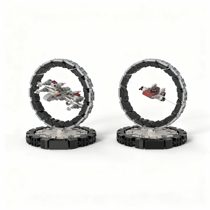 

886PCS MOC Space Battle Spaceship Circular Stand Series Part I Model Display Assembly Bricks DIY Creative Home Decor Gift Blocks
