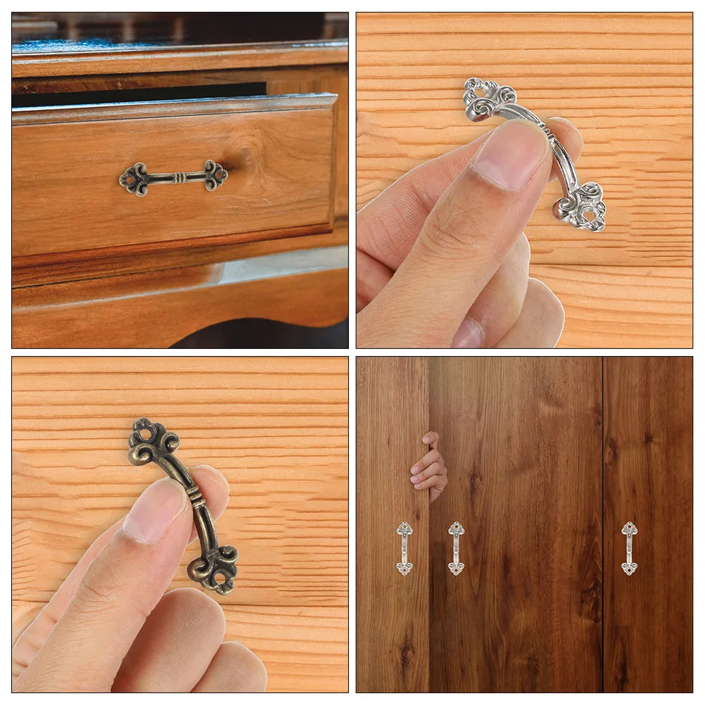 

20pcs Wooden Box Mini Handles Zinc Alloy Retro Cabinet Pulls For Drawer Wardrobe Kitchen Door Replacement Knobs