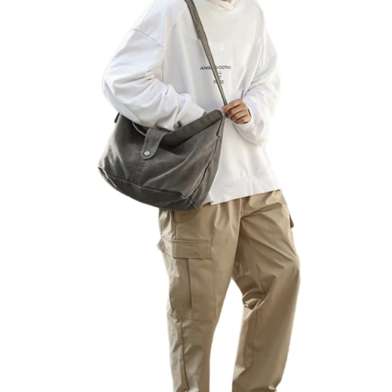 Trendy Unisex Canvas Sling Bag Crossbody Shoulder Bag with Adjustable Strap for Students and Professionals