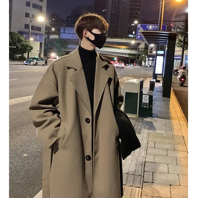 

Пальто из шерстяной смеси в корейском стиле: Отзывы, мужская одежда, для студентов, школьников, учащихся, подростков, BF-стиль