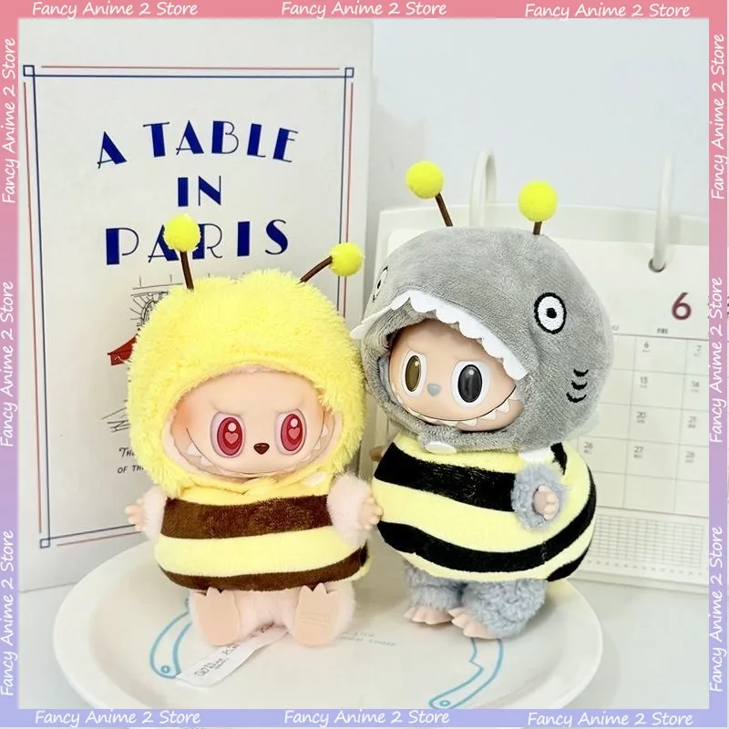 

Cute Bee Series Clothing Outfits for V1 V2 V3 Labubu Dolls Trendy Mini Plush Doll Transformation Costume Funny Dolls Accessories