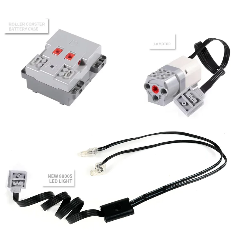 Caja de batería de Control maestro de montaña rusa, bloque de construcción, función de potencia, Motor 2,0/banda de luz LED 8805, piezas de ladrillos de juguete