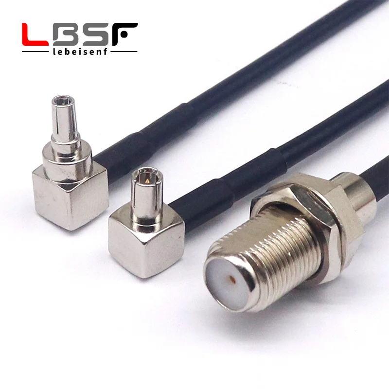 TS9J/CRC9JW to  FK RF cable RG174 TS9 male bend to F female TS9J male bend to F female 15CM full copper high frequency cable