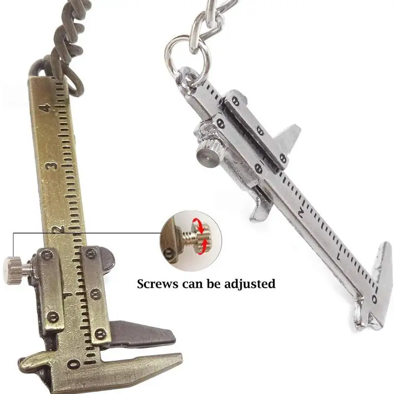 Fashionable Car Key Mini Vernier Caliper Portable 0-40mm Keychain Measurement Tool Car Key Chain Ring Caliper