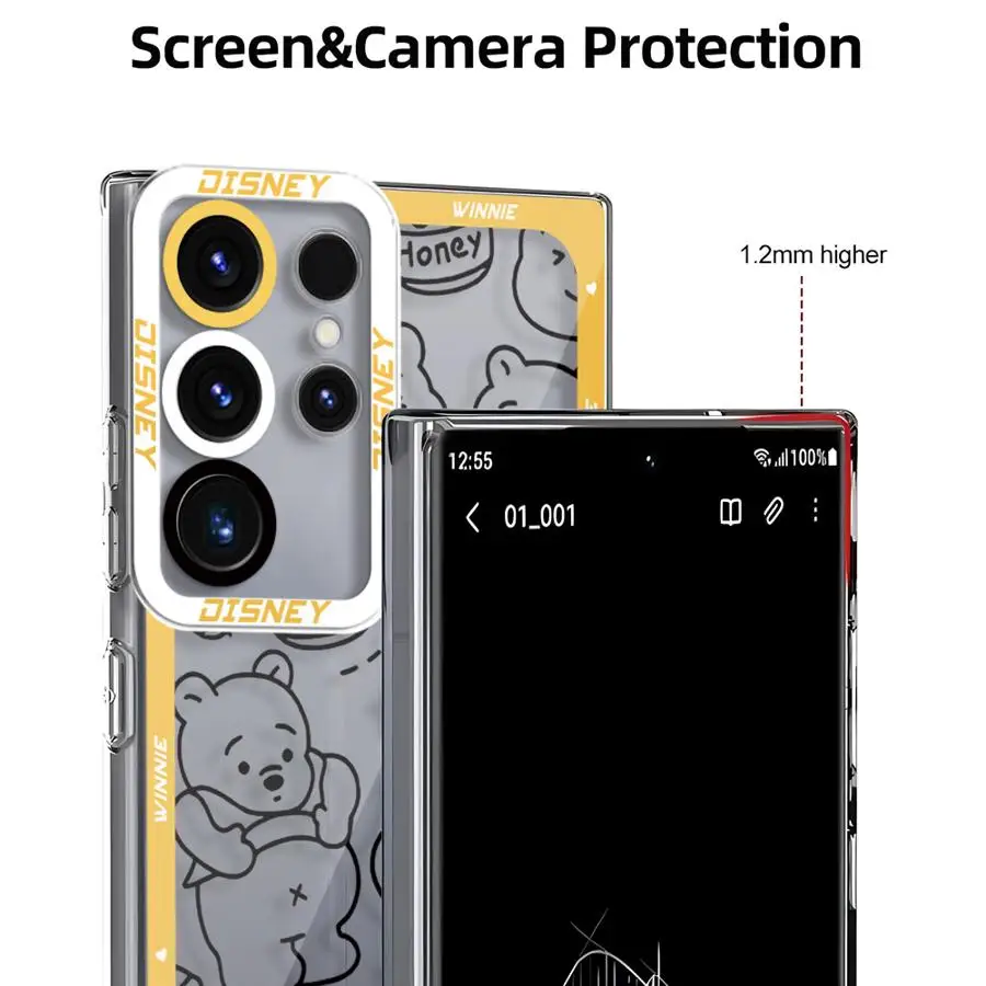 Чехол Disney Winnie The Pooh для Samsung Galaxy S24 Ultra S20 FE S21 S22 S23 Ultra FE S10 Plus Note 20 Ultra 10 Plus Clear Soft