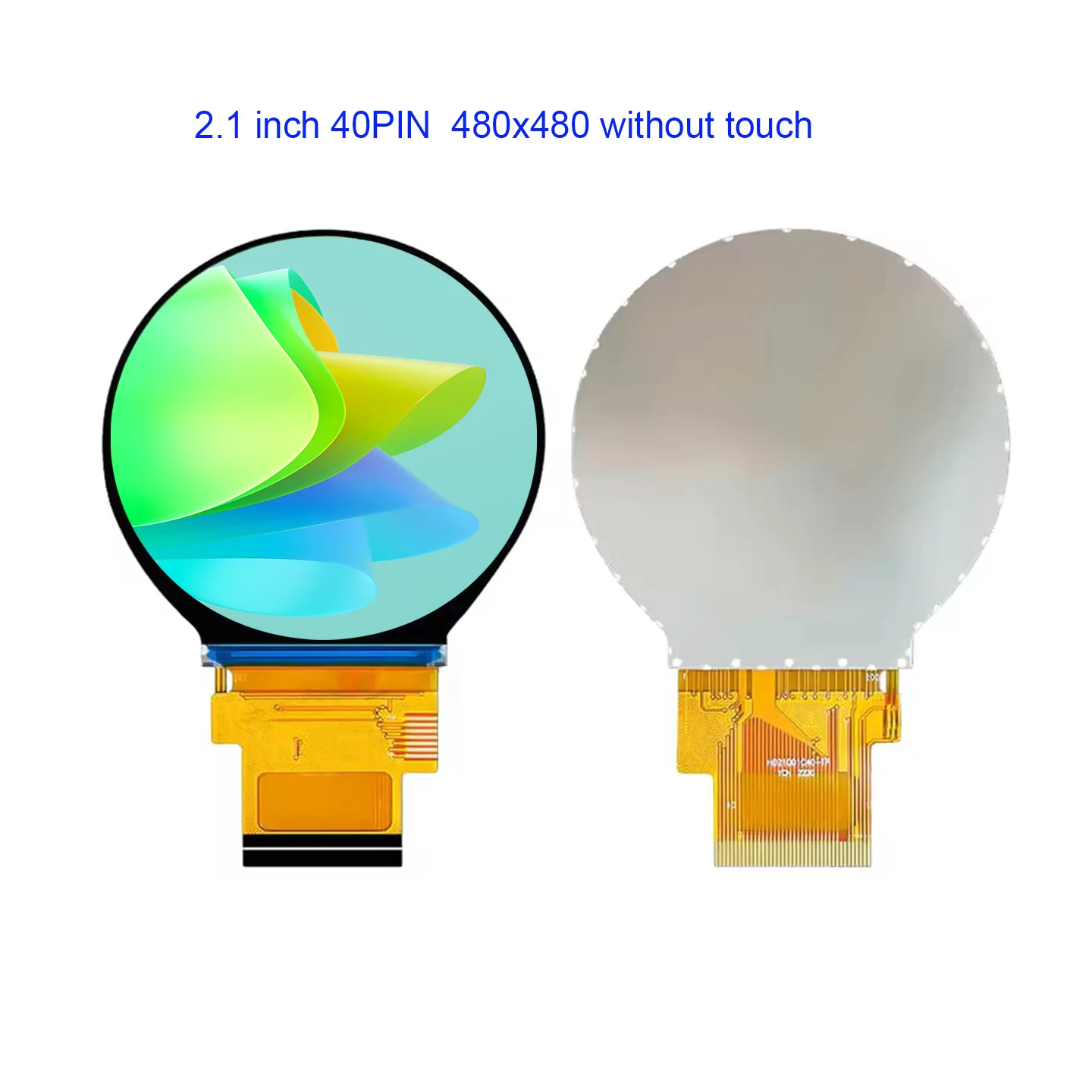 2.1-inch Circular Round LCD TFT Display 480 * 480 IPS Screen RGB 40pin with HDMI driver board  MIPI insterface 30pin