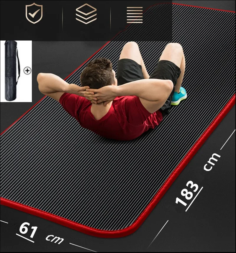 

183*61*1cm Extra Thick yoga mat Non slip Yoga Mats For Fitness Tasteless Pilates Gym Exercise Pads with Bandages|Yoga Mats Yoga