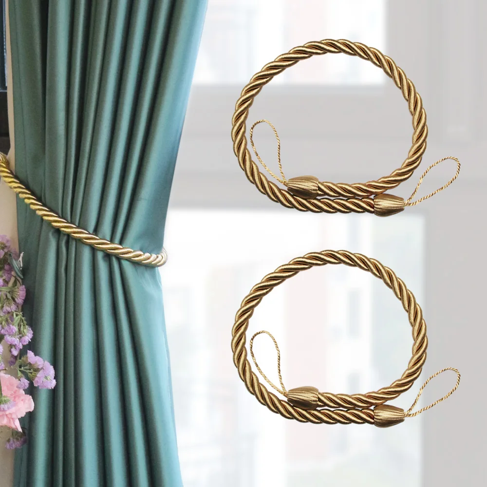 

2Pcs Curtain Tiebacks Ropes Tie-Backs Handmade Curtain Holdbacks Curtains Clips Home Accessories Decorative