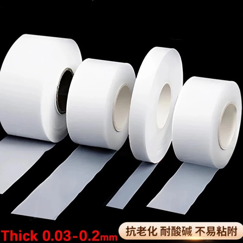 PTFE Film Sheet Strip White Polytetrafluoroethylene Shim Translucent PTFE Plastics Film Corrosion Resistant Thick 0.03~0.2mm