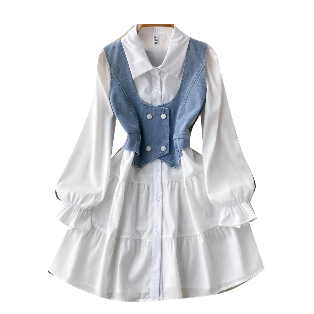 white christmas dresses Vest - Denim