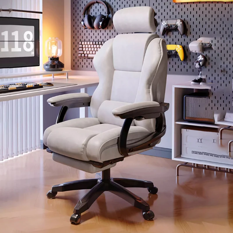 

Ergonomic With Lumbar Gaming Office Chair Nordic Grey Light Luxury Relax Chair Modern Trendy Fauteuil Gaming Home Furniture