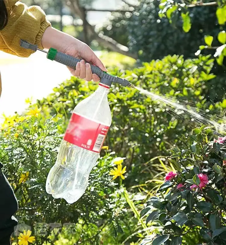 High Pressure Air Pump Manual Sprayer Adjustable Drink Bottle Spray Head Nozzle Garden Watering Tool Sprayer Agriculture Tools