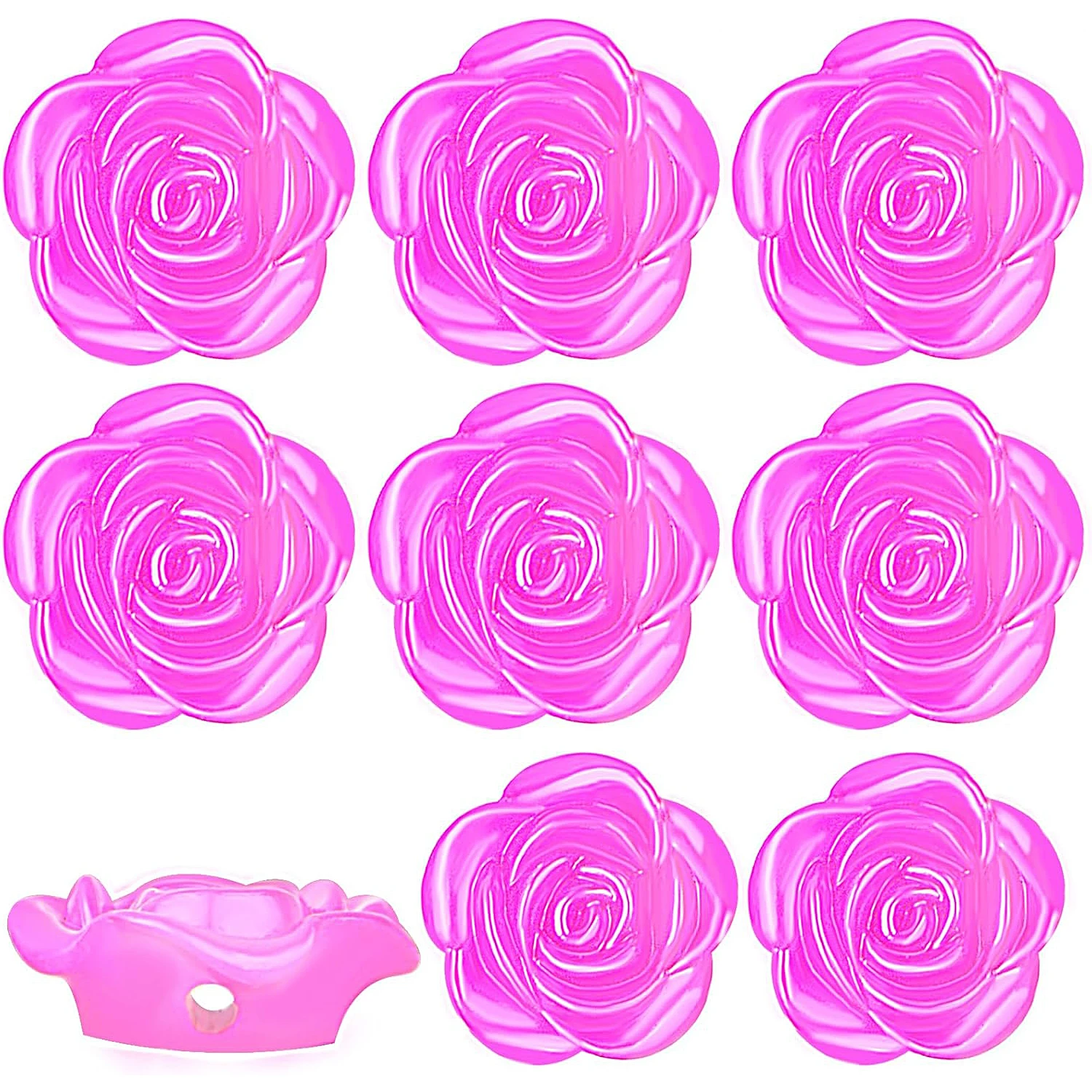 

100pcs Rose Red Colored Roseflower Shaped Beads ABS Plastic Rose Flower Spacer Beads Adorable Floral Flowers Loose Beads