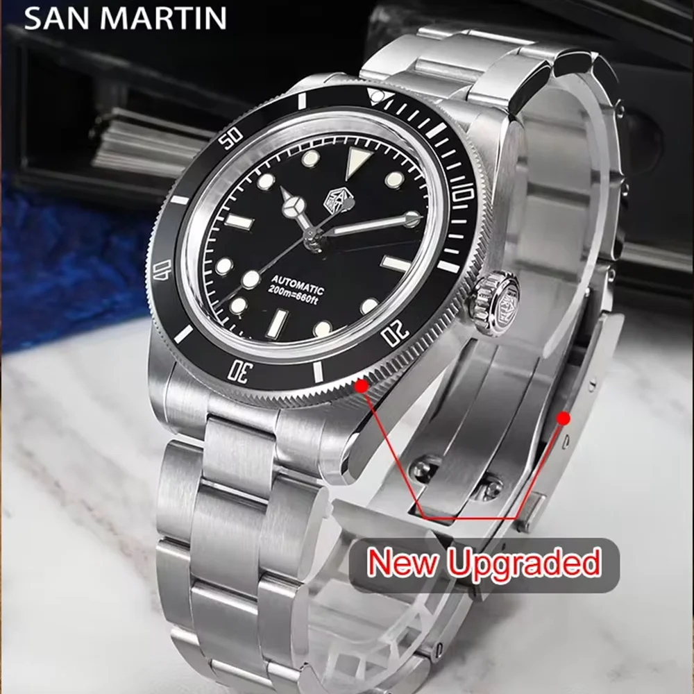 San Martin 2024 Vintage 38mm 6200 Diver Automatic Watch for Men Luxury NH35 Mechanical Watch Sapphire Waterproof 200m Relojes