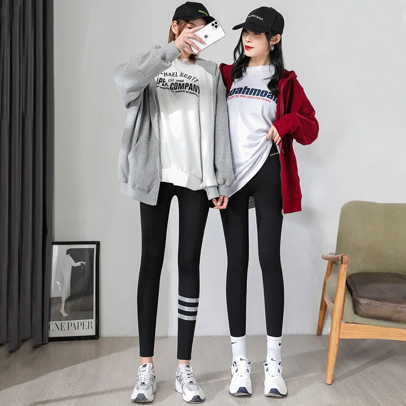 

ark Skin Fce Lined Thiened Fitn Yoga Women's Leggings Autumn Winter Tight Slimming Peach aped Leg Godd Prure