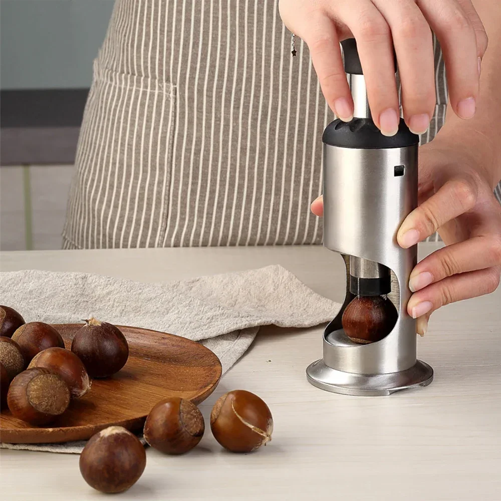 Ouvre-châtaigne Et Casse-noix Ergonomique En Acier Inoxydable - Pour Cuisine, Camping, Seniors