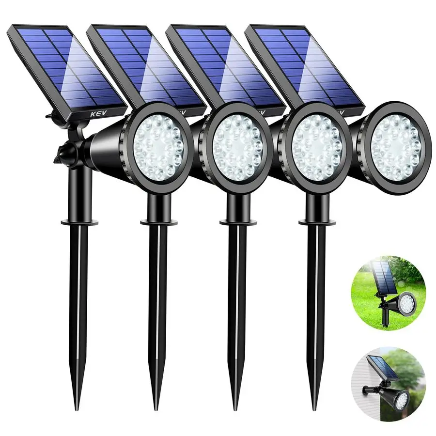 

800 Lumens Solar Spot Lights Outdoor,18 LEDs Solar Flood Lights with 2 Modes ampAdjustable ampIPX65 Waterproof,Solar Spotlight f