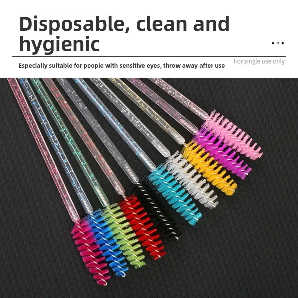 50 Stuks Wegwerp Wimper Borstels Buigbare Kristal Wenkbrauw Borstel Lash Extension Borstels Spoolies Mascara Wand Beauty Makeup Tools