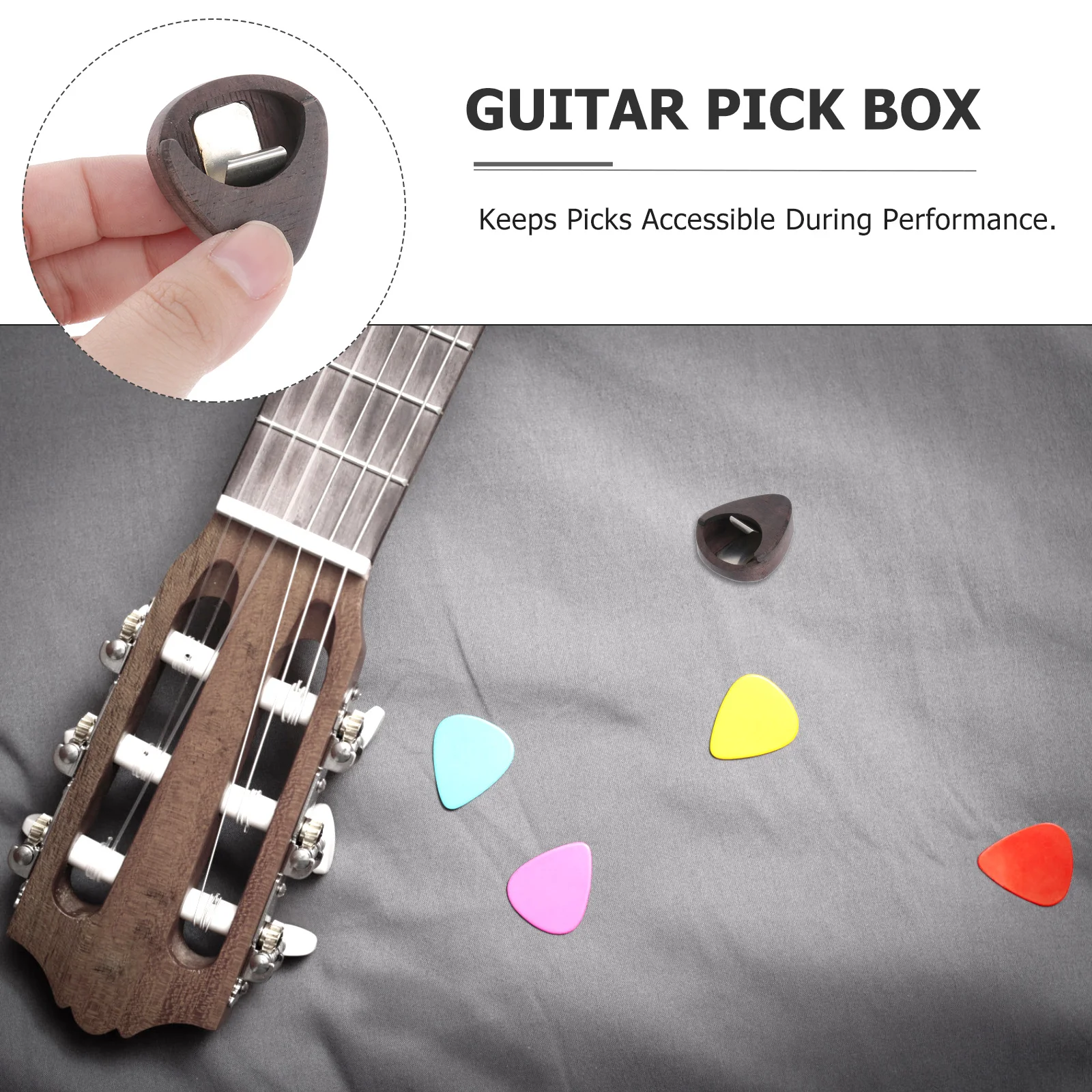 

Guitar Heart Shaped Adhesive Clip Holder Brown For Standard Jazz Picks Fit All Guitars Accessory Instrument Part